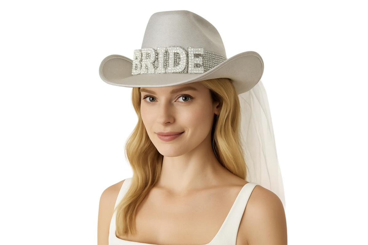 Bride Cowboy Hat with Veil – Lucy