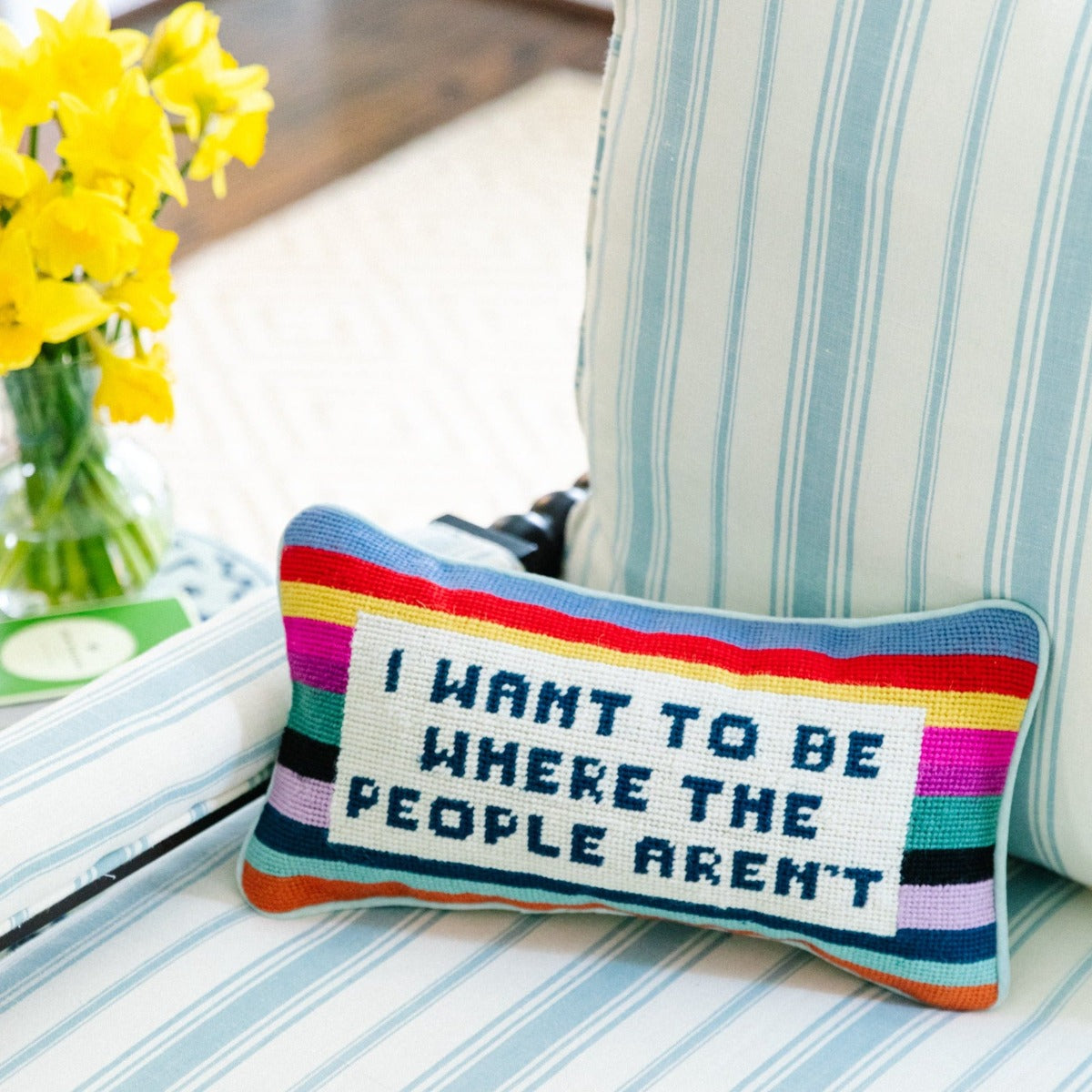 Where the People Aren't Needlepoint Pillow – Lucy's Market