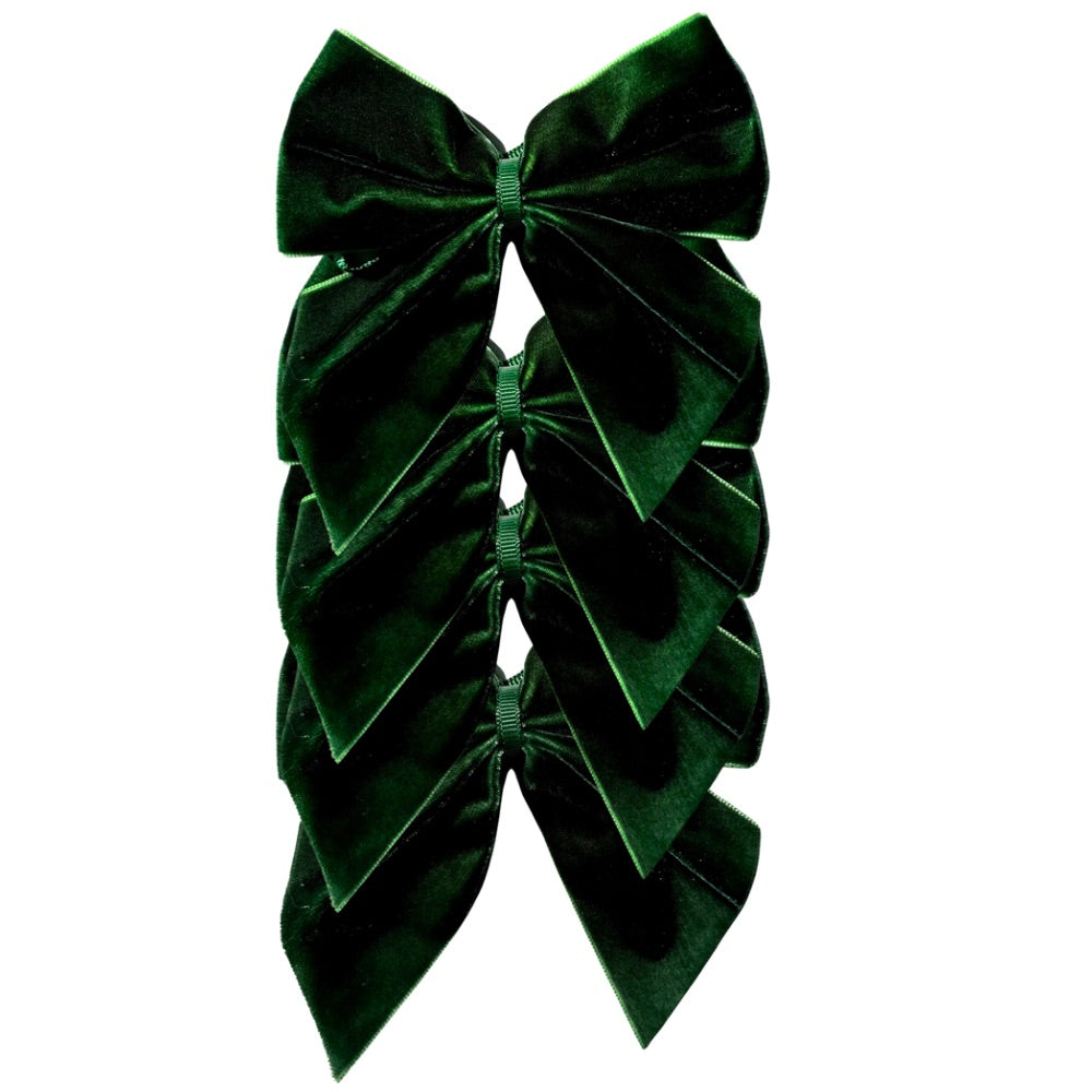 Dark Green: Velvet Bow Napkin Ties