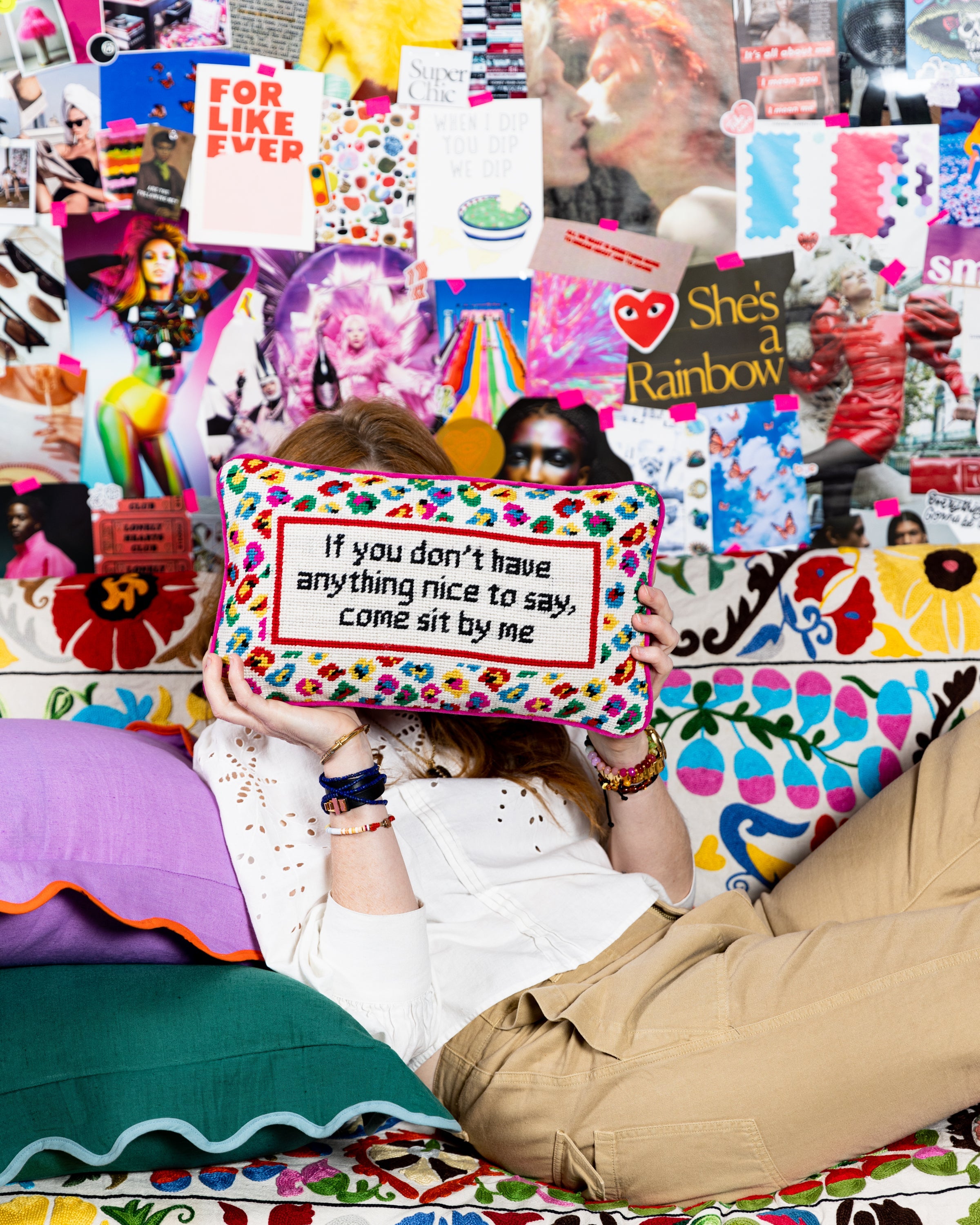 Lucy's Market Needlepoint Pillow - Thumbnail 3