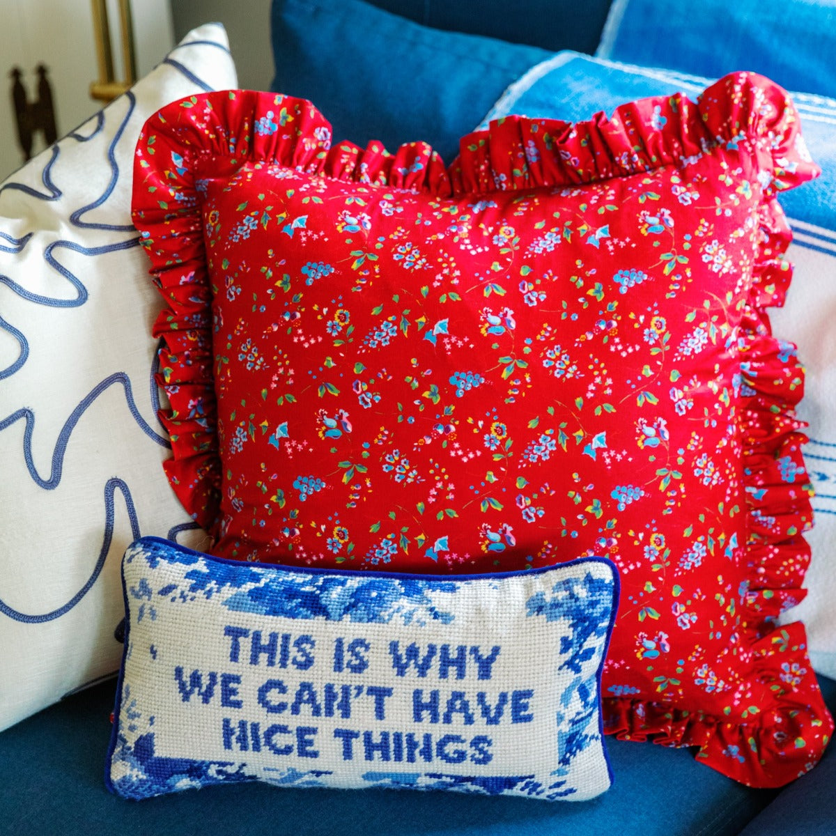 Nice Things Needlepoint Pillow – Lucy's Market