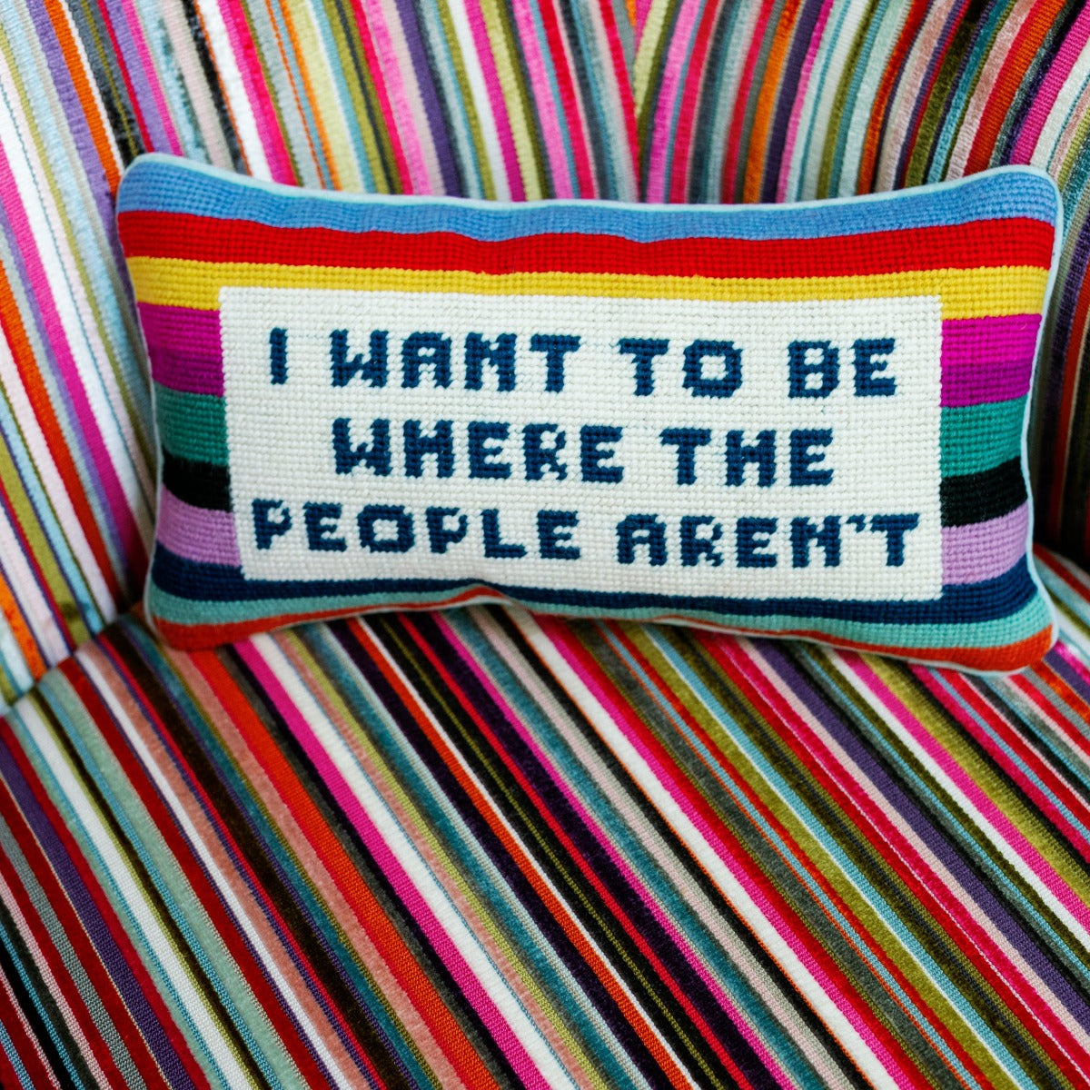 Where the People Aren't Needlepoint Pillow – Lucy's Market