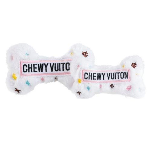 Haute Diggity Dog White Chewy Vuiton Bowls & Mat Set